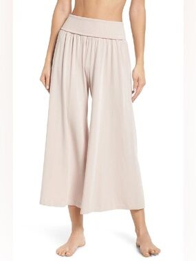 FP Movement by Free People Soft Wide-Leg Cropped Pants in Light Beige - Size XS